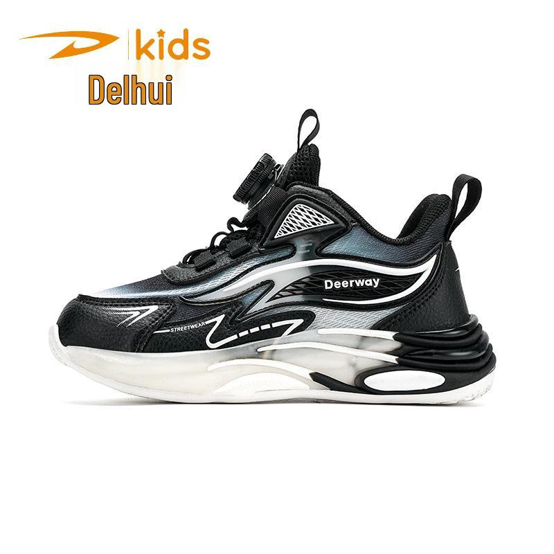 

Delhui Boys Carbon Fiber Sports Shoes with Breathable Mesh Upper for Summer - Basketball, Running, Shock Absorption, Medium & Large Kids. Size 38, Inner length 24.3cm