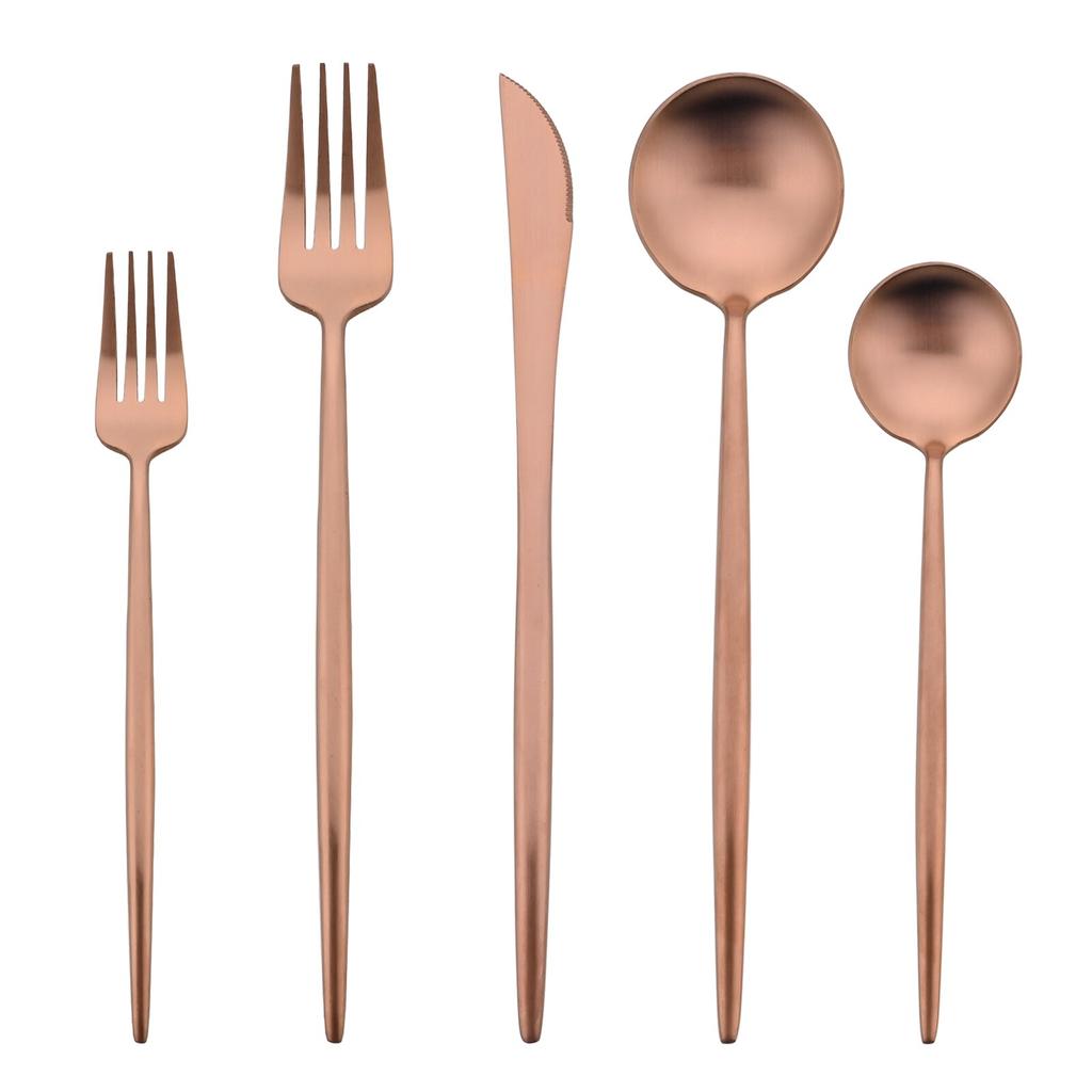 5 ks Matná stříbrná jídelní sada 18/10 Nerezová ocel Luxusní sada příborů Nádobí Nůž Dezertní vidlička Lžíce Sada příborů Vhodné do myčky nádobí