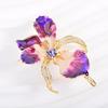 Irises Flower Design Brooch Jewelry With Enamel Finish Sturdy Copper Construction 11g Comfort Fit Unisex Gift