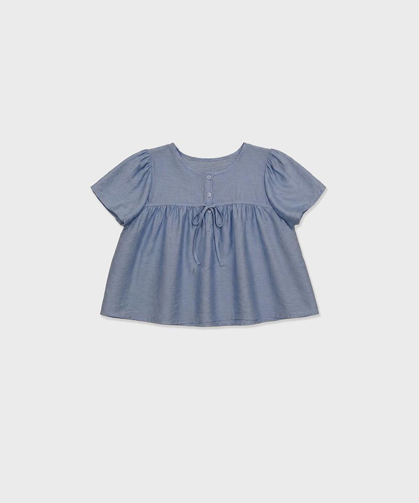 Ini Ribbon Blouse - Ivory, Sky Blue