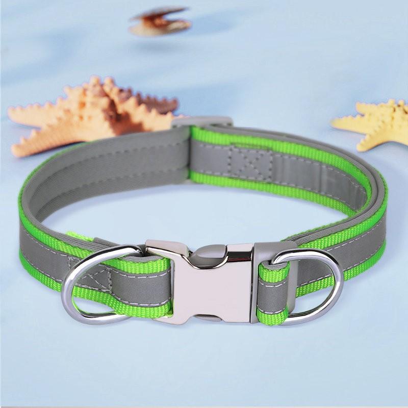 Reflective Dog Collar Small Medium Dogs Adjustable Non-Choke Pet Neck Strap With Engraving Option