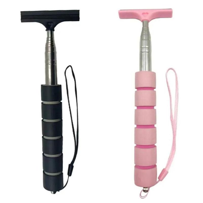 Car Rearview Mirror Wiper Portable Telescopic Auto Glass Squeegee Cleaner Car Mirror Wash Cleaning Brush Long Handle Glass Mist Cleaner
