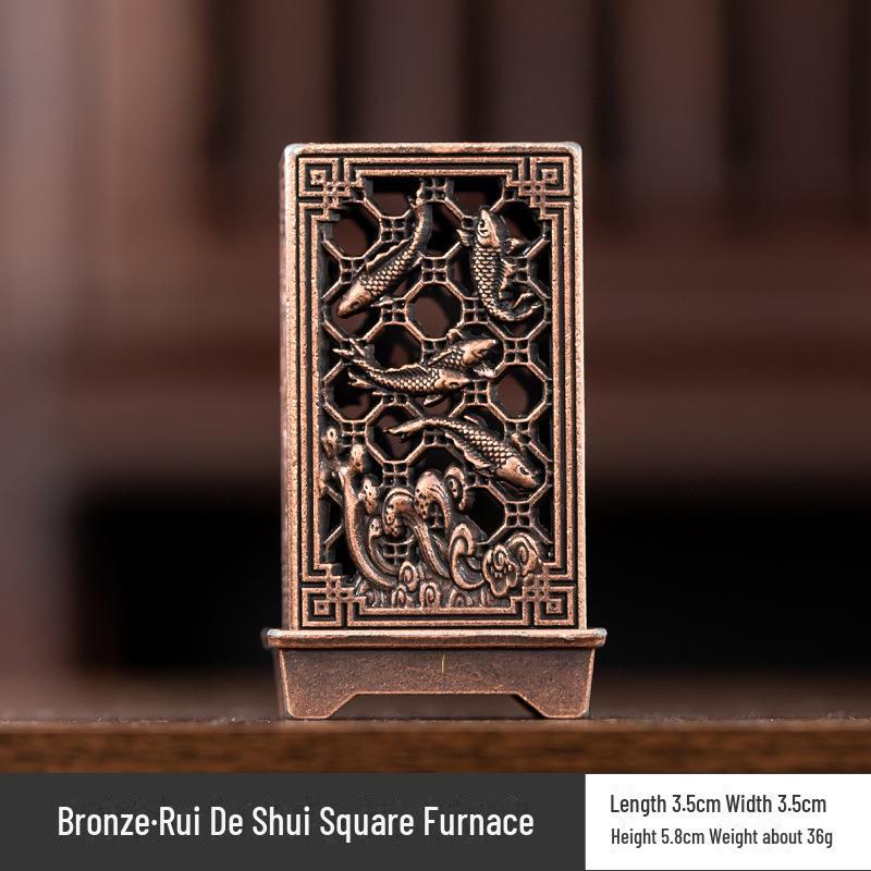 Vertical Baifu Hollow Creative Alloy Incense Burner - Office Decor