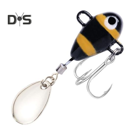 6Pcs 10G/5CM VIB Fishing Lure with Treble Hook Spinning Sequin Long Casting Metal Hard Artificial Spinner Bait Saltwater Freshwater Bass Walleye