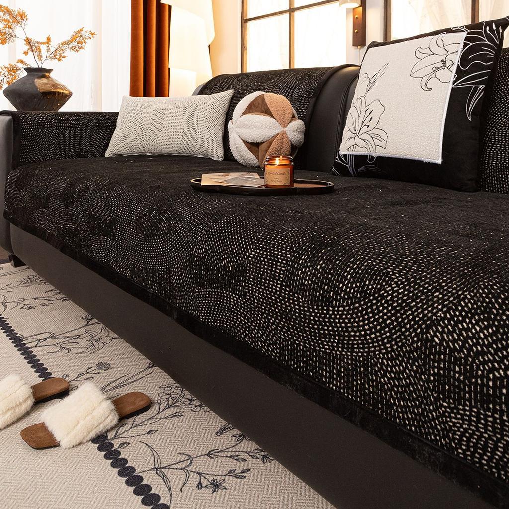 New Sofa Cushion Thickened Four-Season Universal Seat Cushion Fixed Non-Slip Autumn And Winter Cover Cloth Towel Premium Seat Cushion