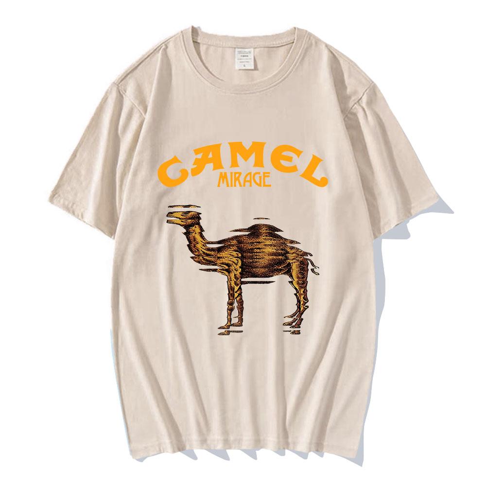Retro Camell Cigarettes T-Shirt Vintage Cotton Male Tops Tees Short Sleeve Casual Streetwear Men Women Clothing Harajuku T Shirt