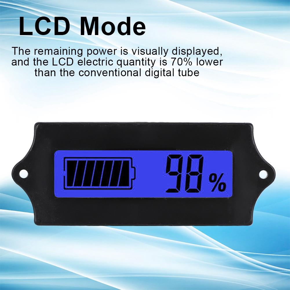 12 84V GY 6G Battery Power LCD Display Voltage Meter Voltmeter with Light Alarm (Blue Light)