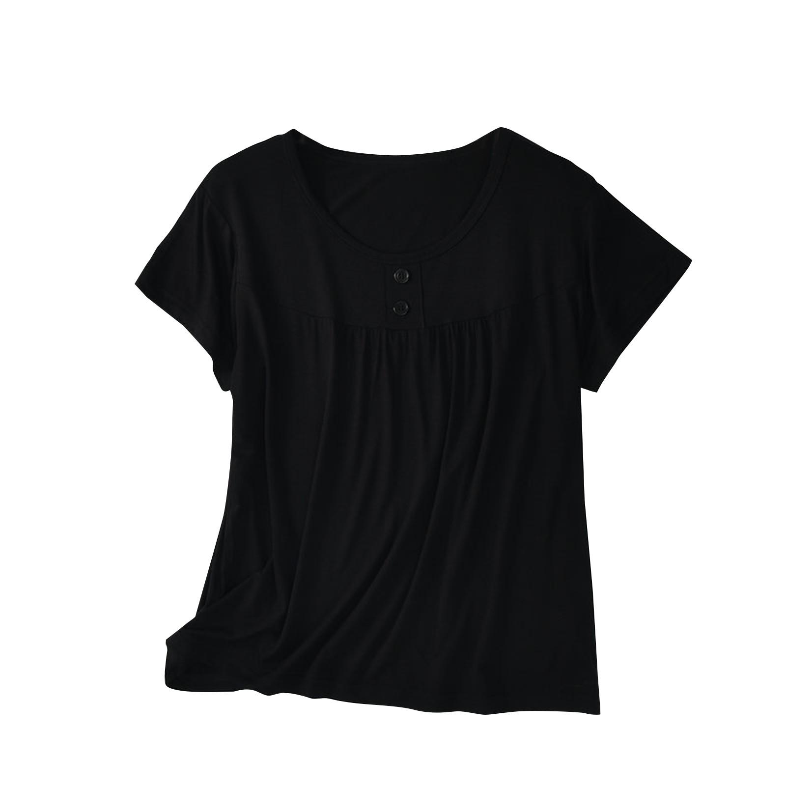 

Женская футболка Ashion Baggy Plus-size, однотонная, на пуговицах L чёрный