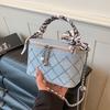 IELGY Fashionable All-Match Chain Cross-Body Small Square Bag Portable Box Bag