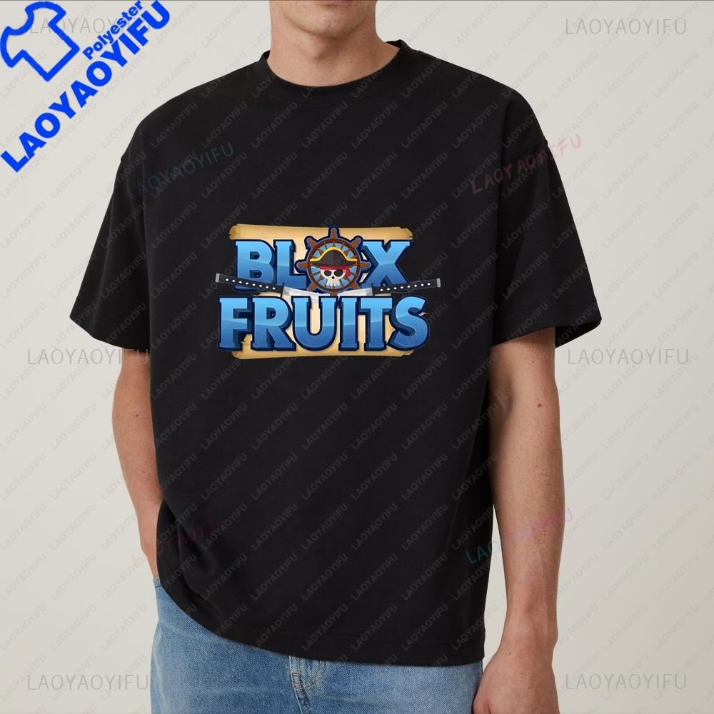 Game Blox Fruits Summer Trend Y2K Harajuku ShortSleeved Unisexs and Unisexs Universal Shirt Pattern Large TShirt