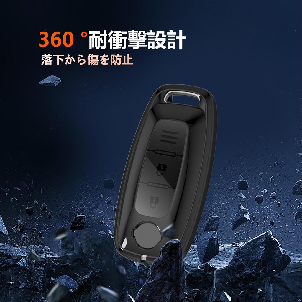 [Unhoke] New Serena Key Case, C28 X-Trail Key Cover, Aria, Sakura, Smart Key Case, TPU, Good Texture, Luxury, Black