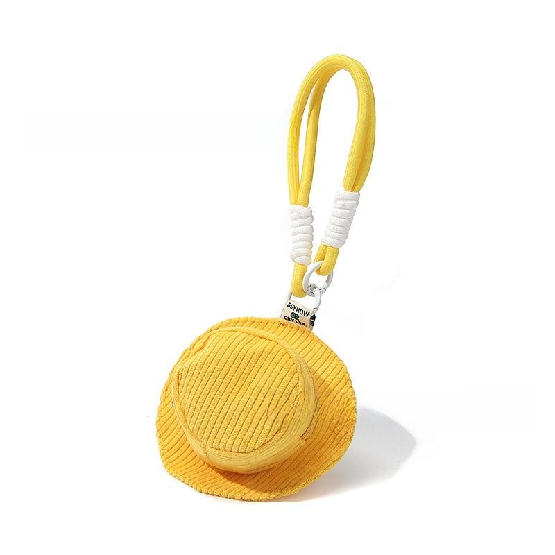 Cotton Canvas Mini Fisherman Cap With Smile Face Design Portable Coin Purse For Home Storage