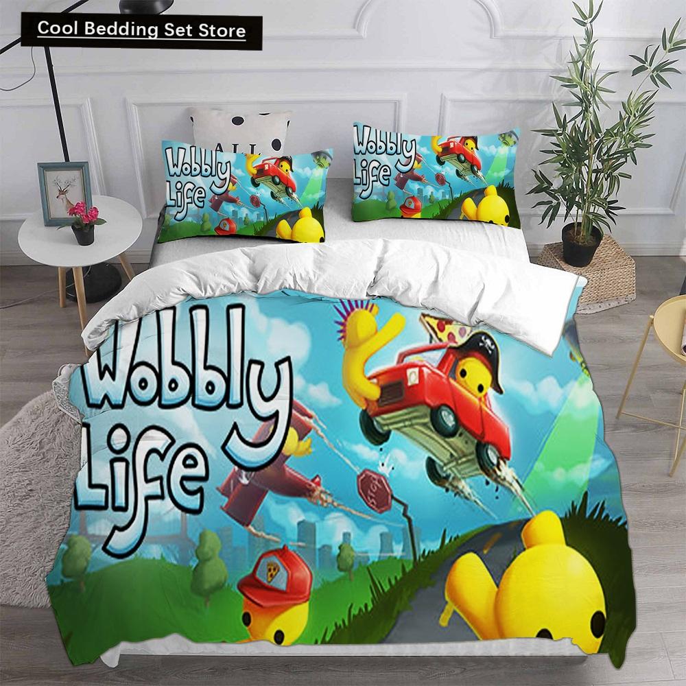 3D Print  Wobbly Life Single Twin Full Queen King Size Quilt Anime Bed Cover Pillow Case 2-3 Pieces Duvet Cover Bedding Sets