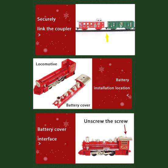 Kids Electric Train Toy Kit with Track Accessories Toddlers Educational DIY Track Building Christmas Mini Classical Train Toy with Light Music