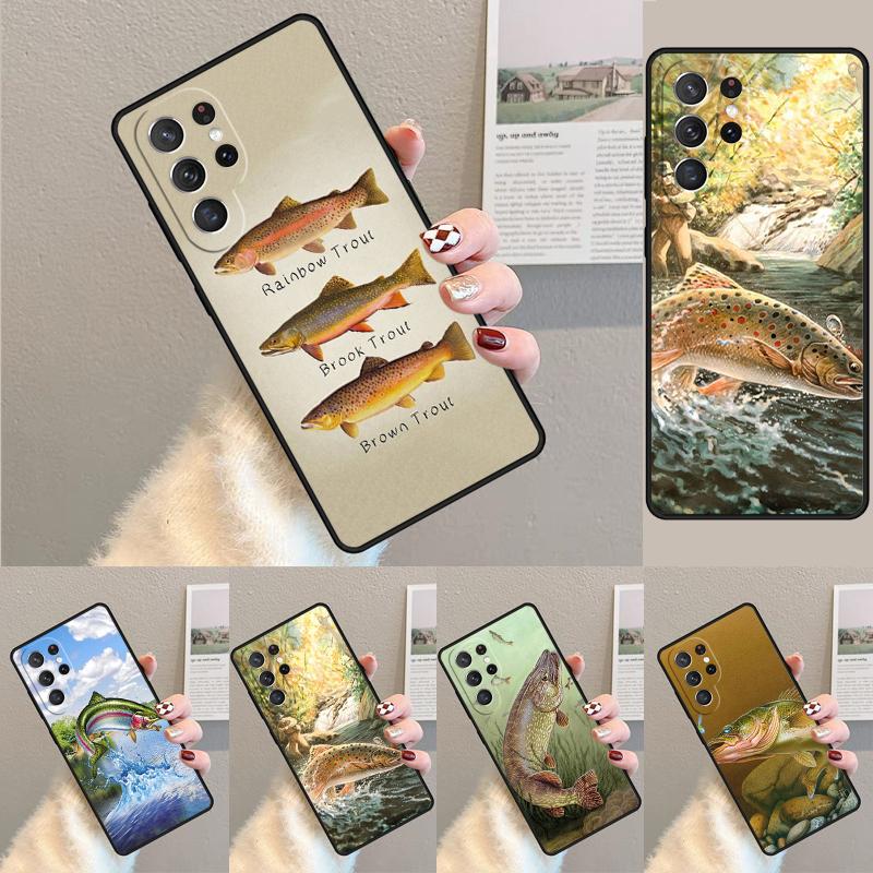 Trout Fish Fishing TPU Phone Case For Samsung Galaxy Note 10 Pro S26 S25 S24 S23 S22 Ultra Plus S21 FE S20 Shockproof Cover
