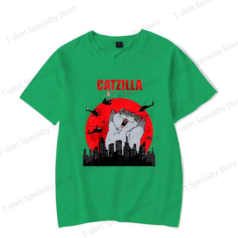 Funny Cute Art Japanese Cat Graphic for Cat Lover Catzilla TShirt Graphic T Shirts Womens Clothing Fashion Tshirt