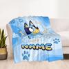 Bluey Adventure Customize Your Name Blanket Multi-purpose Customizable Blanket Warmthful Decor Versatile for Office Chair Picnics Seaside Nap