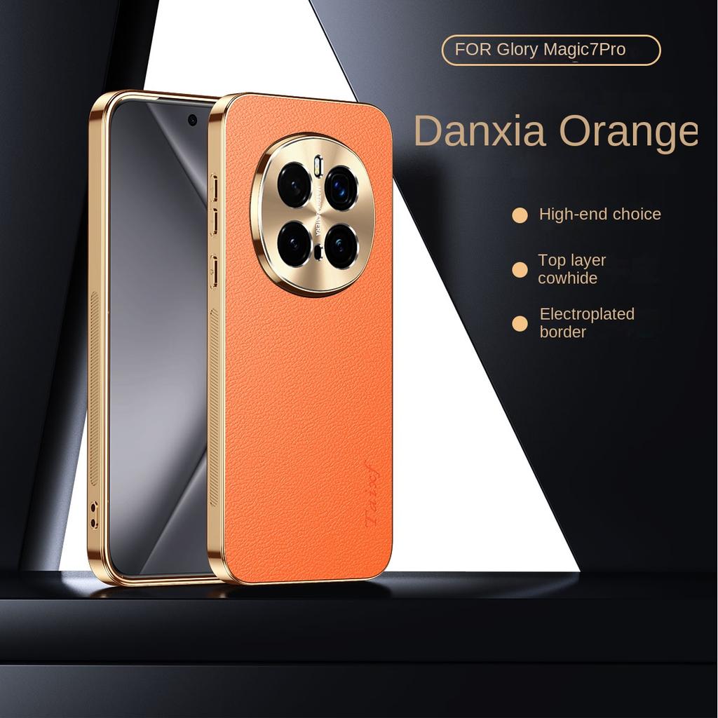 For Huawei Honor Magic 7 Pro Case Luxury PU Leather plating Lens Protective Back Cover Case For Magic 7 6 5 Pro 7 lite Shell