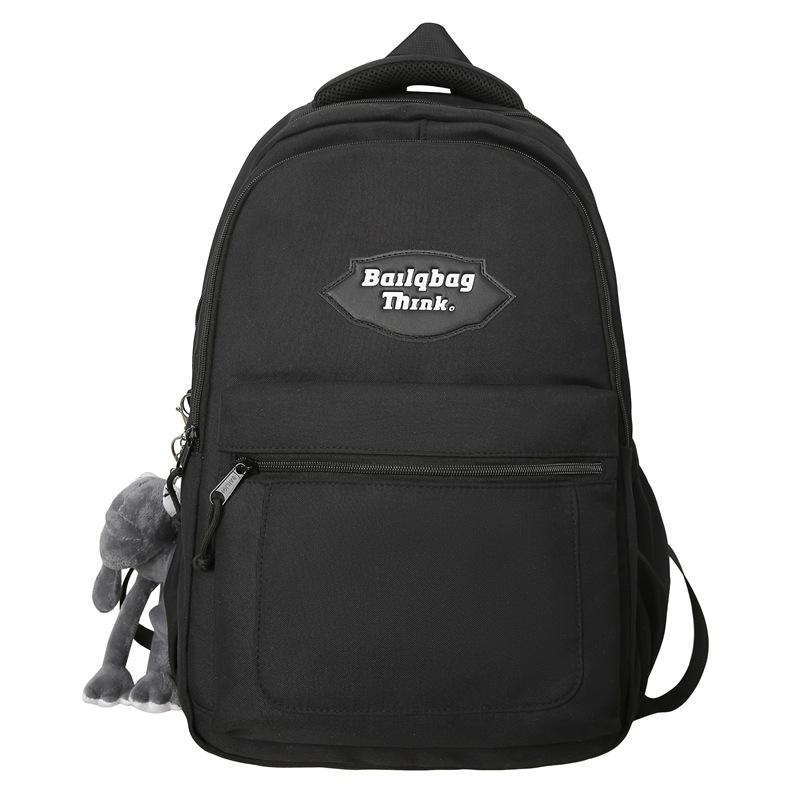 Color Block Student School Bag Men's Large Capacity Backpack Women Travel Couple Bag