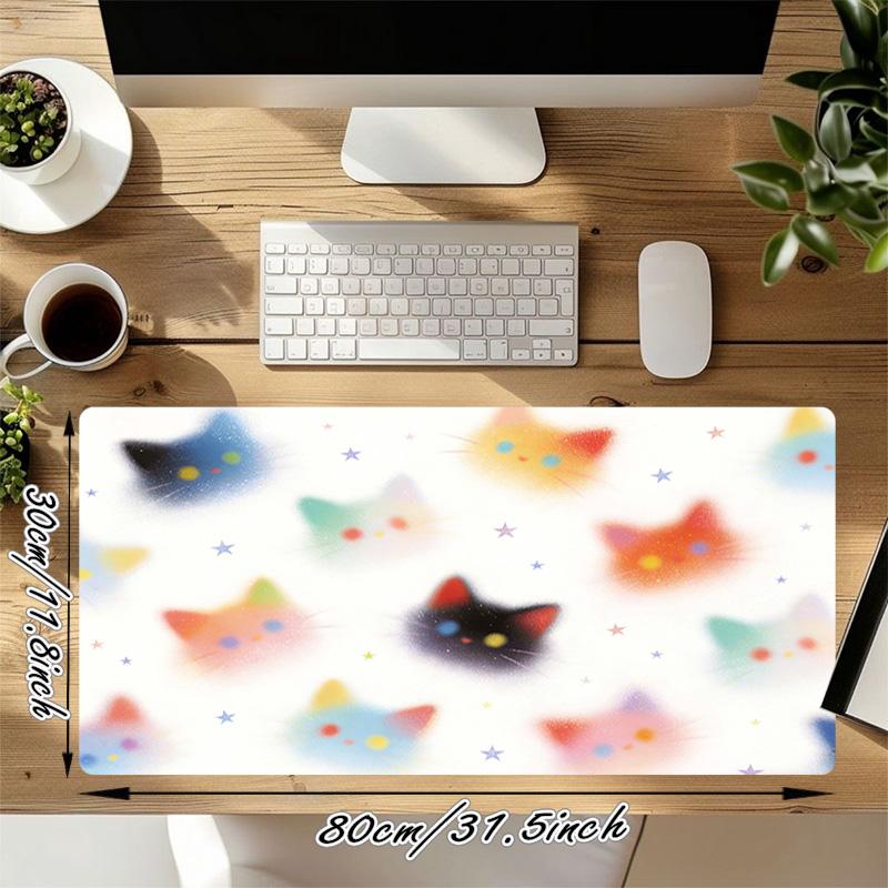 Cat Stars Xl Gaming Mouse Pad Nonslip Rubber Base Stitched Edge Waterproof Desk Mat For Pc Laptop Gamer Office Computer Accessories C927178