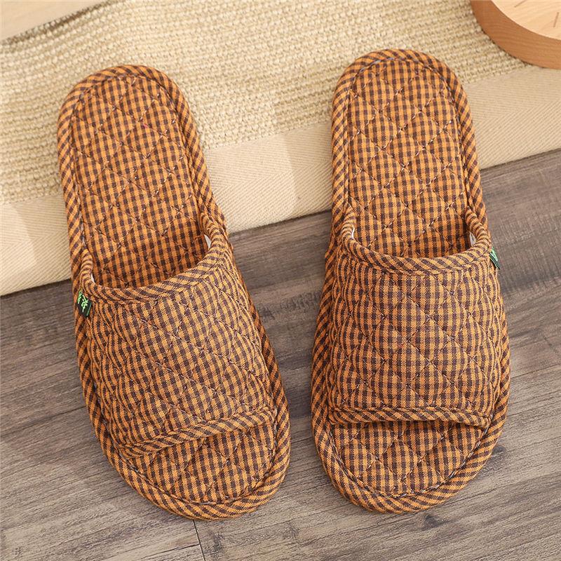 Cloth bottom slippers couple fresh and versatile home indoor silent silent does not hurt the wooden floor men's and women's four seasons