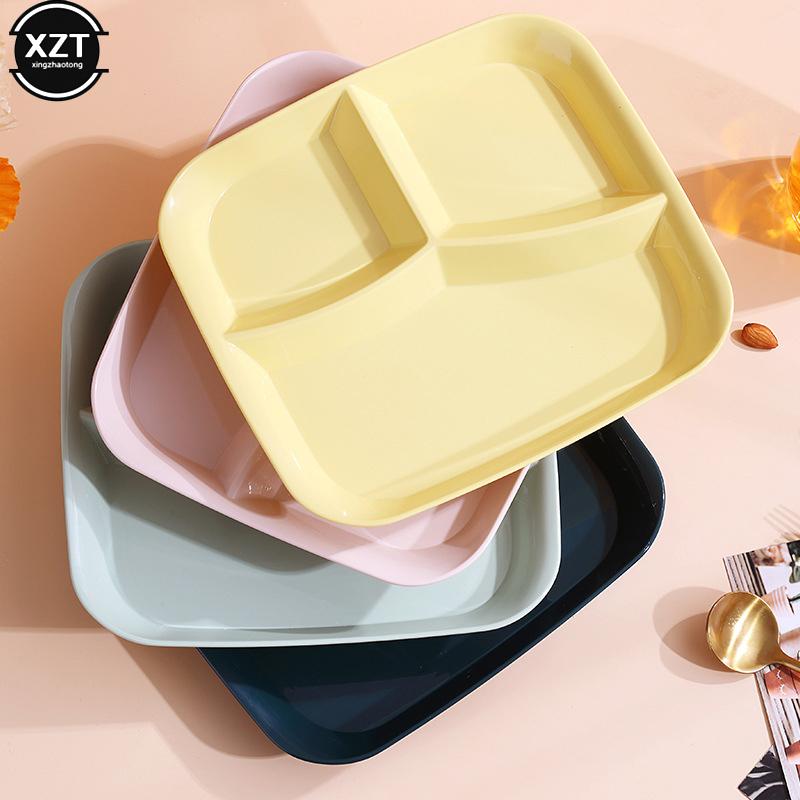 Dinnerware Divided Plates Bariatric Plates for Portion Control, Plastic Reusable 3 Compartment Plate Separation Meal Plate
