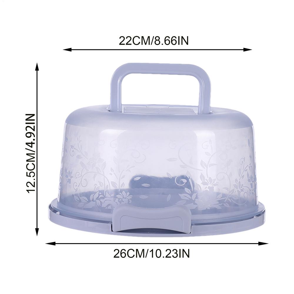 

Портативный контейнер для торта с ручкой, круглая коробка для кексов, прозрачный контейнер для хранения торта, поднос-держатель для торта для транспортировки синий