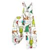 Women's Retro Casual Overalls with Novelty Print and Non-Adjustable Shoulder Straps