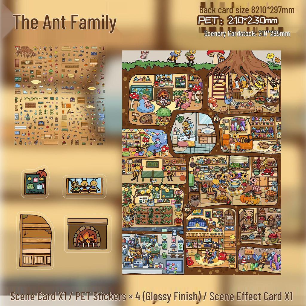 3D Large-Scale Scenery Sticker: DIY Visual Stacking Miniature Scene, No Cutting Needed
