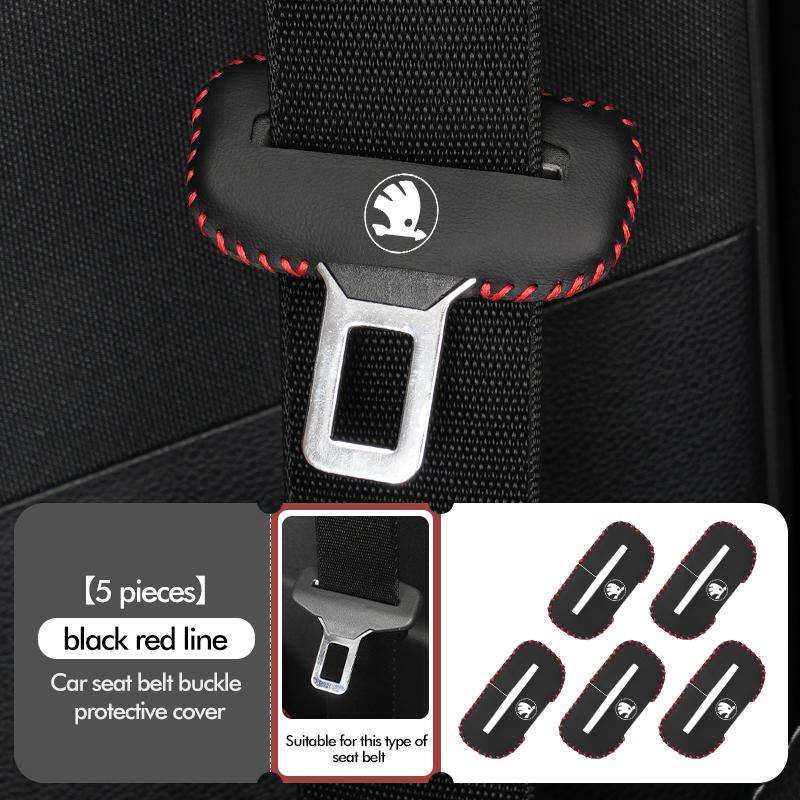 ATSS5 Car Seat Belt Protection Clip Lock Buckle Plug Cover Safety Seatbelt Plugs Accessories For Skoda Kamiq MK3 Roomster Rapid Kodiaq