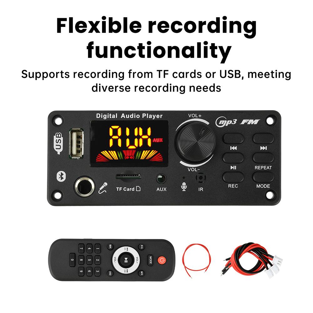 50W Verstärker Bluetooth 5.0 DIY MP3 WAV Decoder Platine Mikrofon Aufnahme Anruf Motherboard 2 * 50W 87,5-107,5MHz