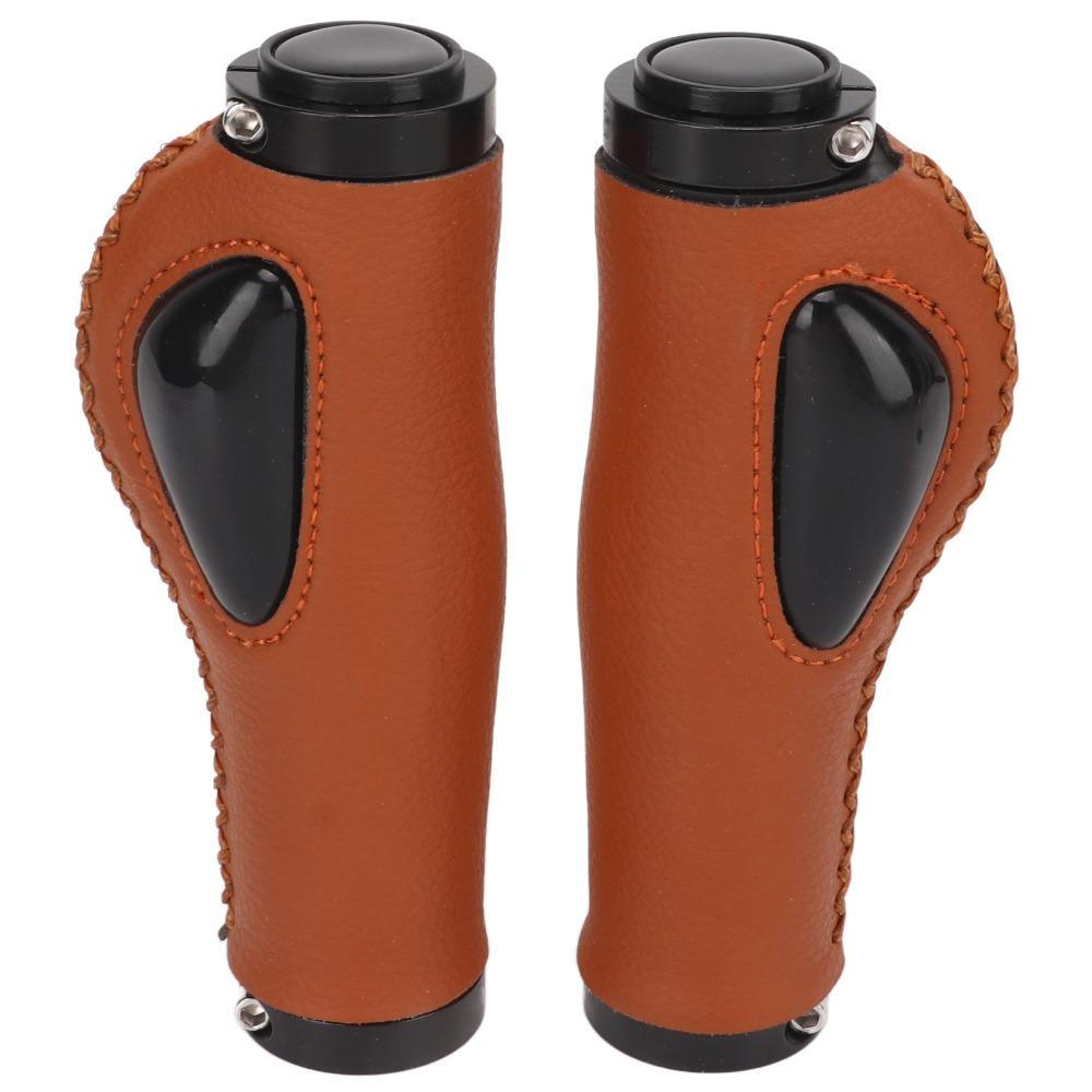 1 Pair Easy Installation Leather Bike Grips Leather Handlebar Cover  Mountain Bike Riding