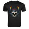Hot Rod Skull Engine Flames Mechanic Graphic T-Shirt