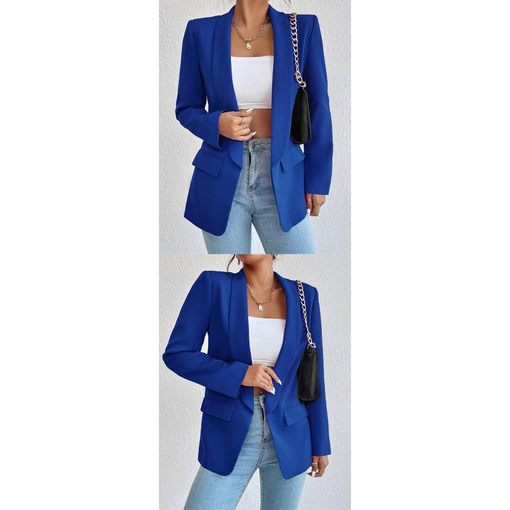 Women's Elegant Solid Color Long Sleeved Single Breasted Sports Jacket - Loose Fit, Classic Silhouette, High-quality Stitching