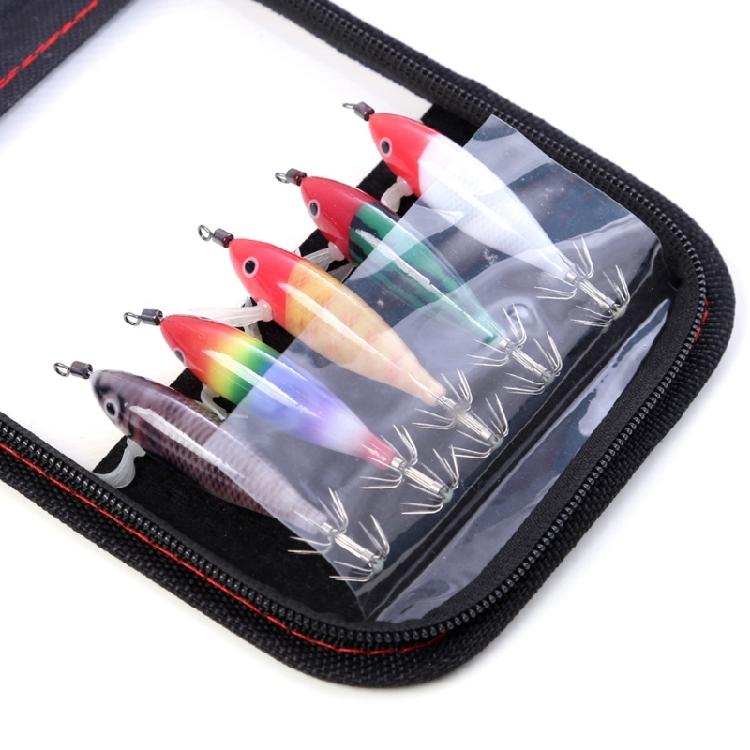 Portable Squid Jigs Bag with Zippers Waterproofs Cuttlefish Octopuses Fishing Lures Bag Fishing Lures Storage Case