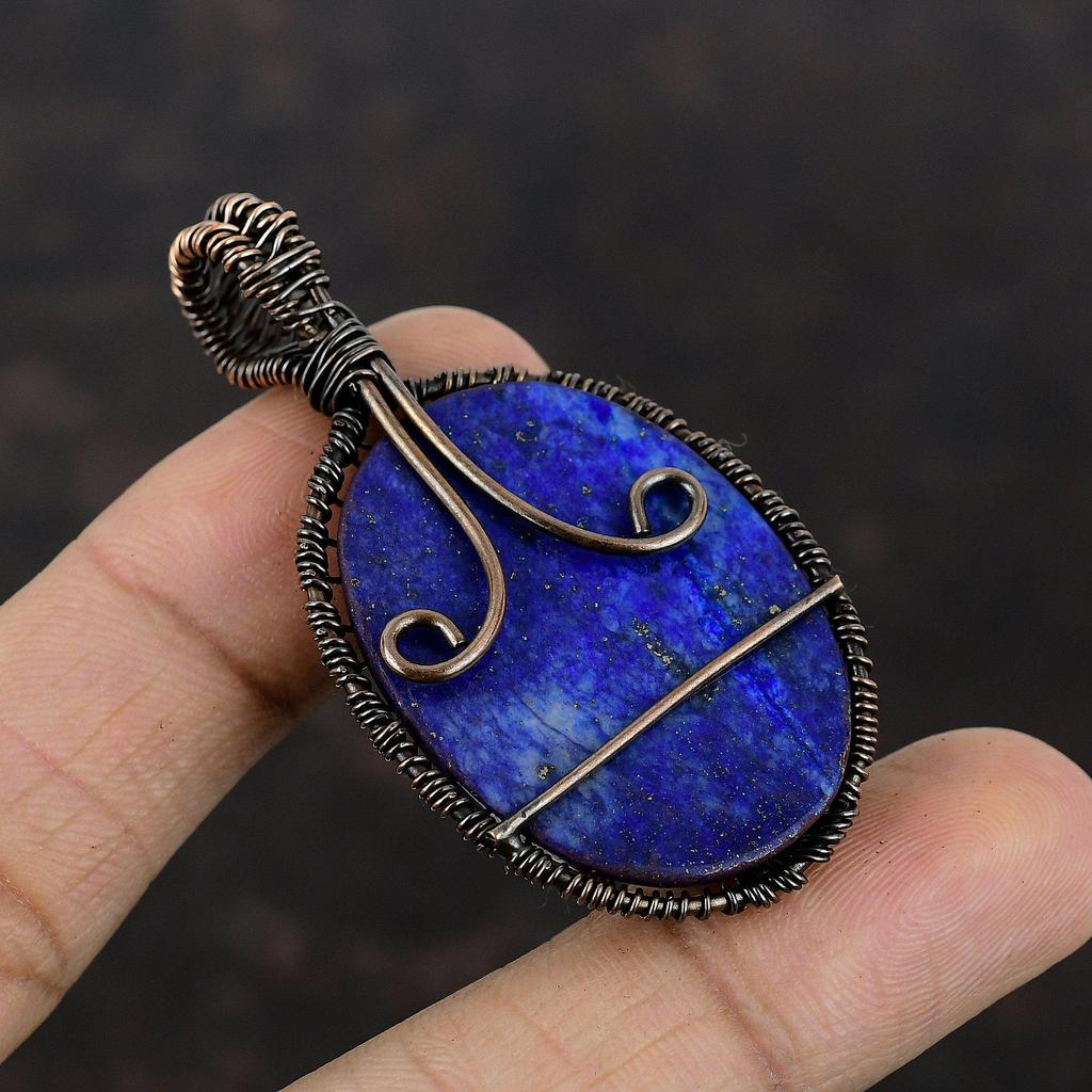 Tree Of Life Lapis Lazuli Pendant Copper Wire Wrapped Pendant Handmade Copper Jewelry Gemstone Pendant Anniversary Gift Tree Of Life Jewelry