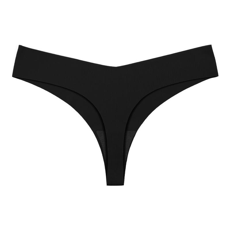 European and American large-size underwear one-piece seamless nude feeling sexy low-waist breathable quick-drying thong female tback