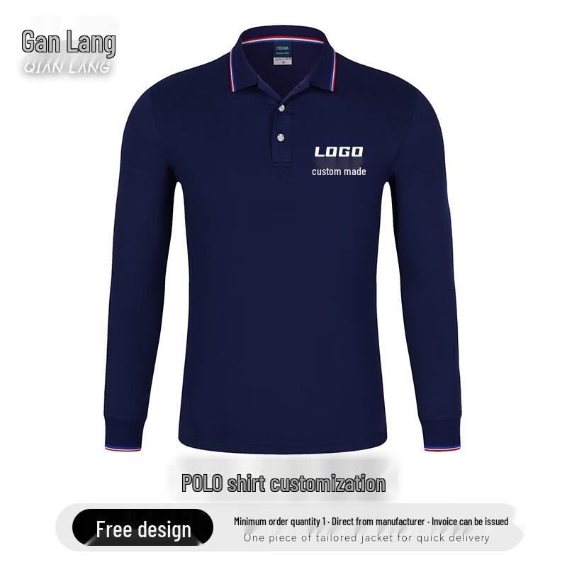 Qianlang Customizable Long-Sleeve Polo T-Shirt