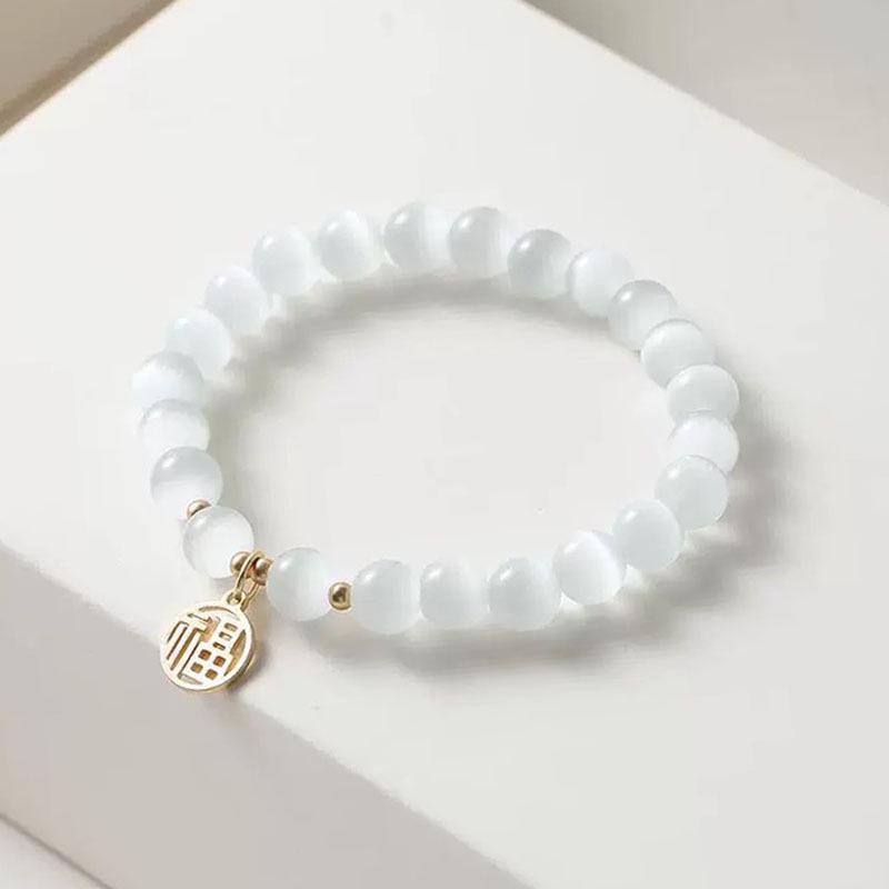 Cat's Eye Fu Character Bracelet: Trendy Handcrafted Jewelry for Live Broadcast & Celebrity Style