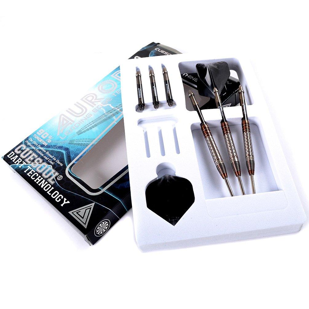 Cuesoul AURORA SERIES 23g Steel Tip 90% Tungsten Darts Brown Titanium Nitride Coating Set J3107 Length 50.1mm Max Dia 6.9mm 2BA Crystal Brown Shafts