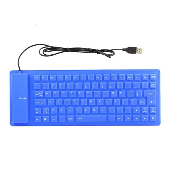 85 Keys Portable USB Mute Silicone Foldable Wired Keyboard for Laptop/Computer