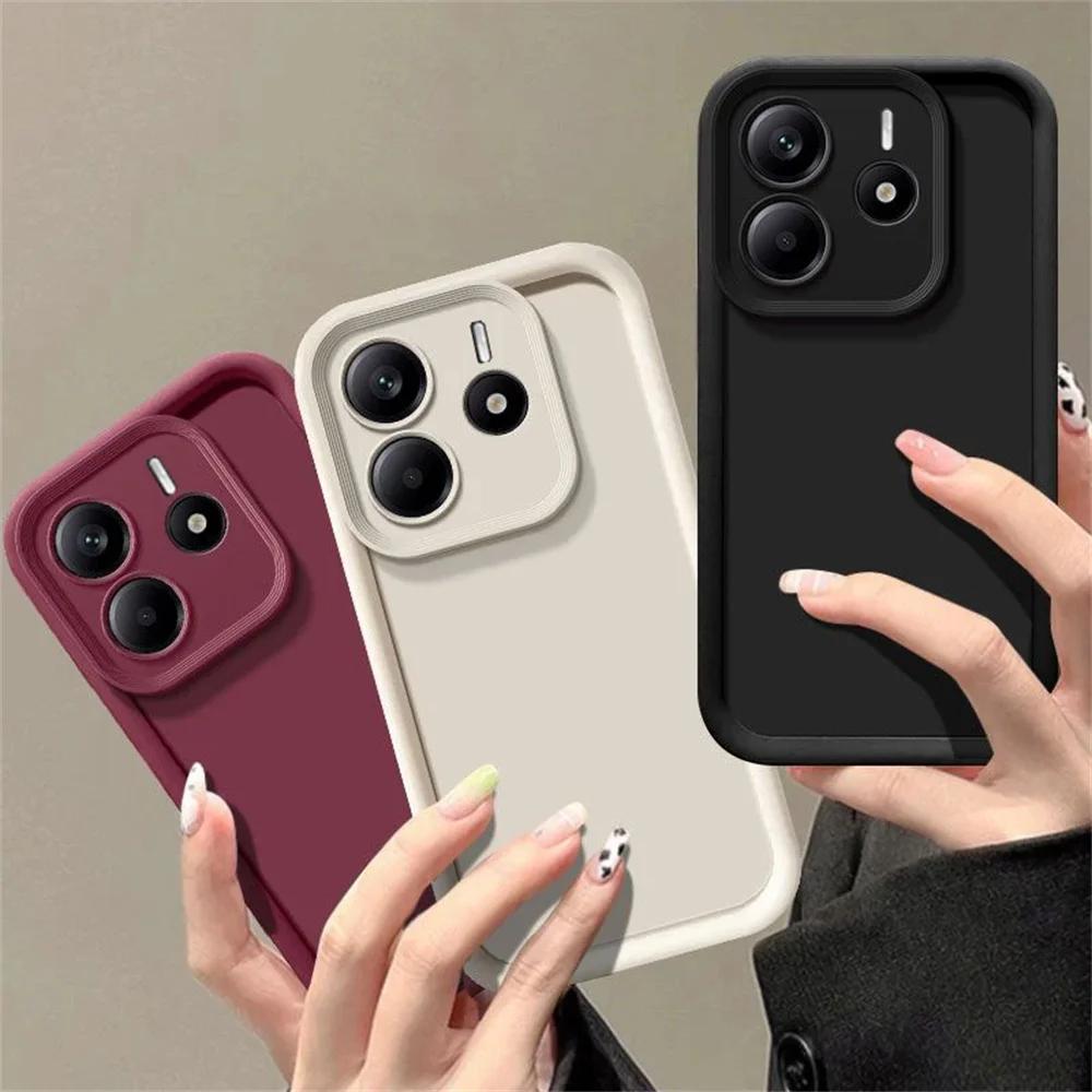 For Xiaomi Redmi Note 14 4G Case Redmi Note 14 5G Phone Case Redmi Note 14 Funda Back Cover Solid Color Camera Lens Silicone