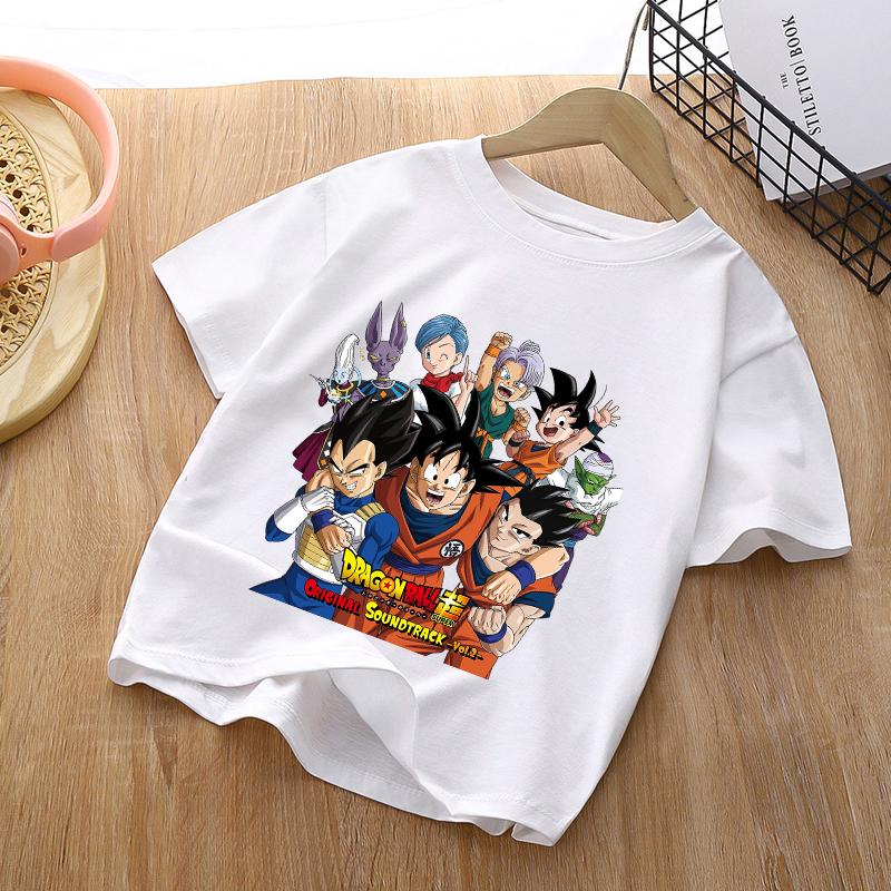 Anime Dragons Ball Children TShirts Cartoon Son Goku Short Sleeves Top Girl Boy Summer Crew Neck Tee Shirts Casual Kids Clothes