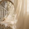 Boho Curtains Lace Semi-Sheer Hollow Knitted Handmade Tassels Rod Pocket Window Rustic Farmhouse Drapes for Living Room Bedroom