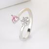 Chic Style Fashionable New Arrival Style, Sweet Temperament, Versatile Open Ring, Women'S Adjustable Inlaid Cubic Zircon RingFashion Finger Ring