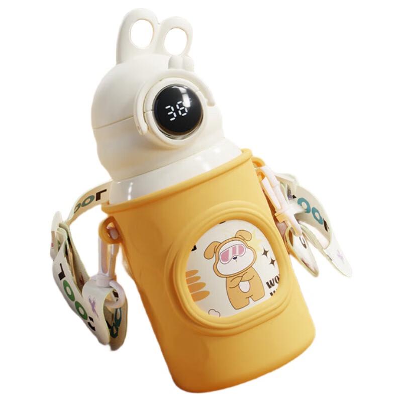Xiaoyueya Children's Smart Temperature Insulated Double-Drink Straw Cup