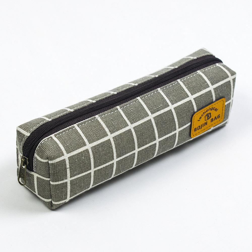 Simple Canvas Pencil Case Stationery Storage Bag Box High-end Pencil Case for Junior and Senior High School Students