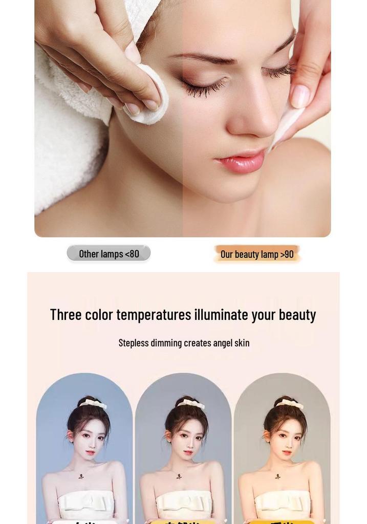 16-inch Desk Clamp Crescent Beauty Lamp, 20W Flexible Hose, for Tattooing, Eyebrow Shaping, Nail Art, U-Shaped Eye Protection, Eyelash Extension.