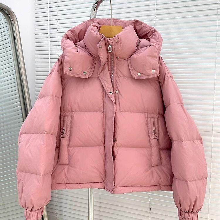 Women's Hooded Down Padded Jacket, Women's Autumn and Winter Fashion Trend, All-match Lightweight and Warm Short Padded Jacket