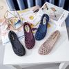Women's Fashionable Summer Jelly Sandals, Soft Sole, Versatile Closed Toe, Hollow Out Design, Flat Sole, Outdoor Wear, 2022 Style